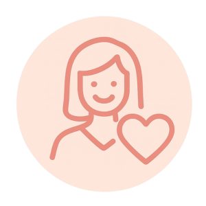 Person with heart illustration