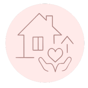 House with heart and hands illustration
